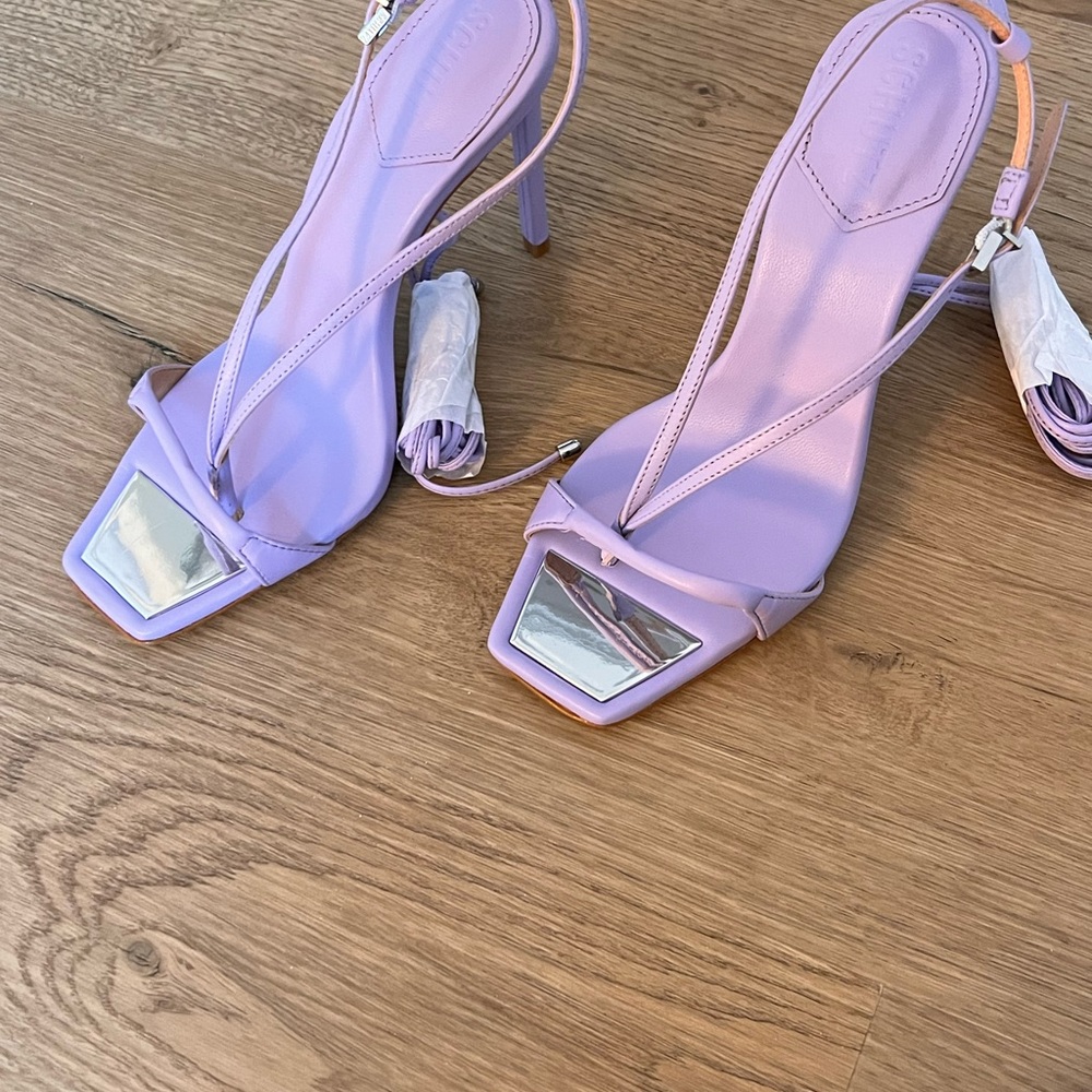 Lavender Schutz Vikki Leather Heels - Picture 5 of 7